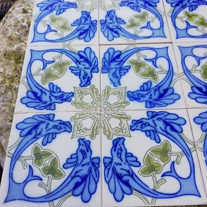 34 bijzondere antieke wandtegels met vissen 15x15cm