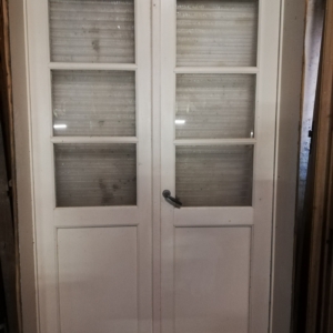 221,5hx131br Set dubbele smalle deuren met glas
