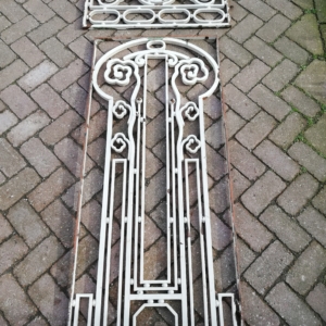 Art deco deurrooster set 149hx65br (deur) plus 54hx80br (bovenlicht)