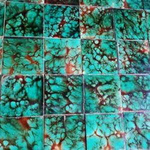 37 stuks Antieke wandtegels schildpad decor groen/bruin
