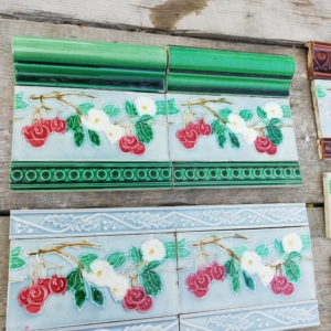 75 art nouveau randtegels met kersen bloesemtak