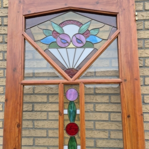 210hx82,8br Binnendeur met prachtig glas in lood