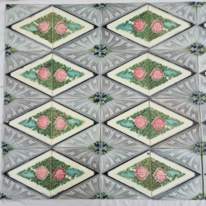 180 stuks art nouveau tegels, twee tegels vormen 1 afbeelding, rand of tableau