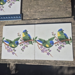 art nouveau tiles birds